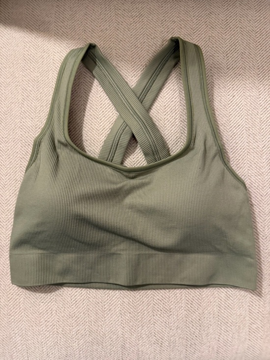 Athleta Other - Athleta Olive Ribbed Crossback Sports Bra